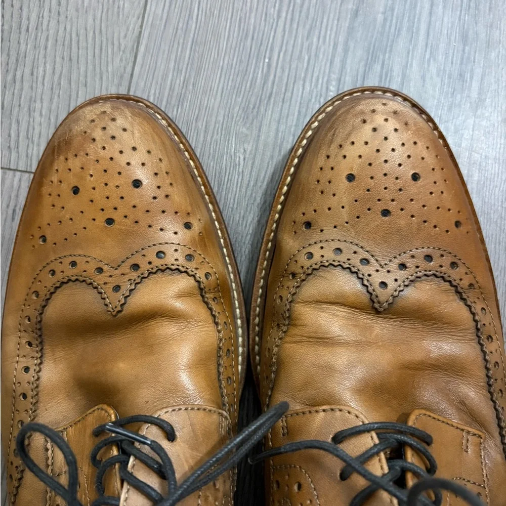 Aston Grey Brown Leather Boyle Wingtip‎ Oxford Shoes Preppy Office Academia